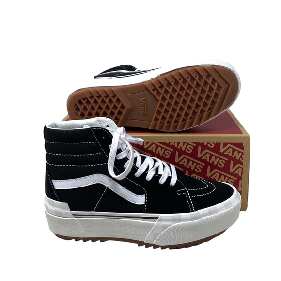 VANS Sk8-Hi Stacked Sneakers Women Size Platform Suede Canvas Shoes VN0A4BTW5ZN - Picture 3 of 9